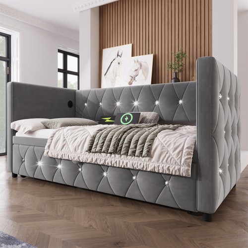 Daybed velvet sofabed 3ft - daybed,