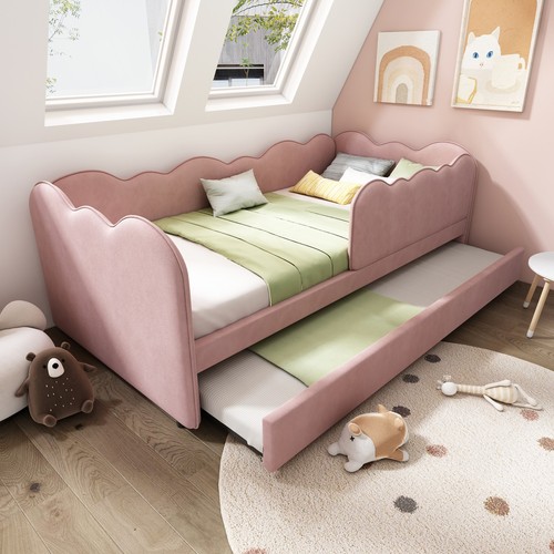 Upholstered bed with pull out - upholstered,