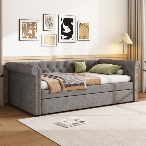 3ft single daybed grey velvet - 3ft,
