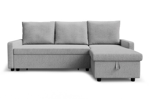 Grey corner sofa bed shaped - bed,