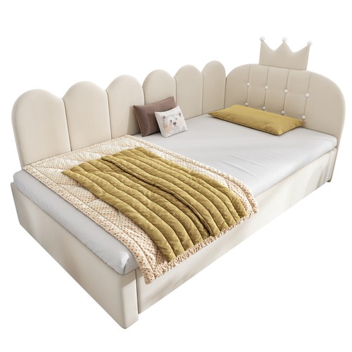 Beige velvet crown - beige,