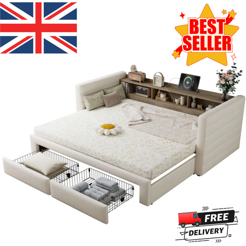 3ft beige upholstered daybed - beige,