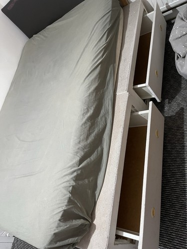 White single storage bed - single,