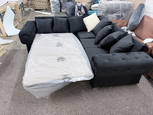 Black velvet shape - black, l-shape