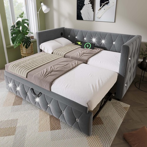 3ft upholstered daybed pull - daybed, w/pull