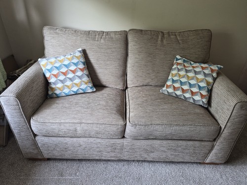 Beige solid plain seater - solid/plain,