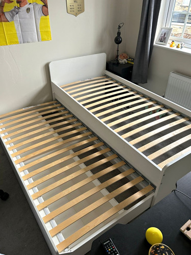 White ikea single bed - ikea,