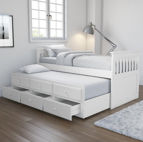 White single guest bed pull - white,